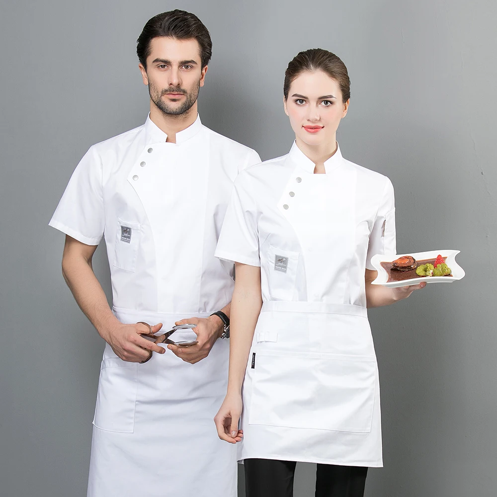 Новая куртка шеф-повара, летняя рабочая одежда для кухни, официанта, официантки, буфет, паба, Ropa De Cocina, отель, ресторан, рабочая одежда