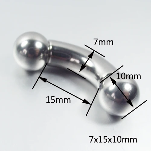 7x15x10mm SaYao 1 шт., большие размеры, нержавеющая сталь, прямые штанги, кольца, для бровей, банан, изогнутые, Для Пирсинга Ушей, PA, ниппель, кольцо, бар, губы - Окраска металла: 7x15x10mm