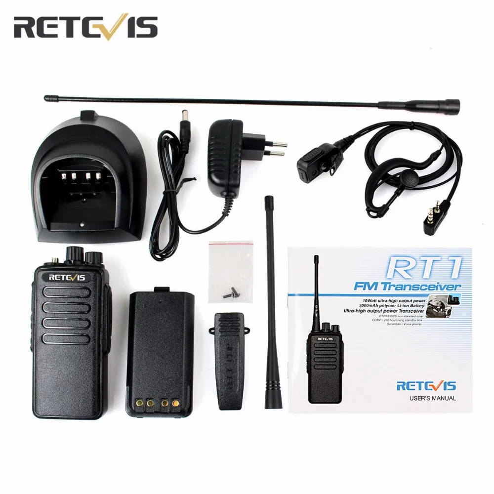 4 шт. рация Retevis RT1 10 Вт/5 Вт UHF 400-520 МГц 1750 Гц сканирование VOX скремблер двухстороннее