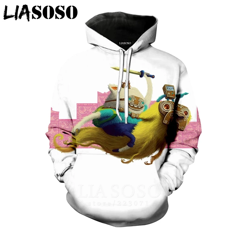 LIASOSO Зима Новая мода для мужчин и женщин Толстовка 3D принт мультфильм аниме время приключений толстовка с длинными рукавами Топ пуловер A191-15 - Цвет: 11