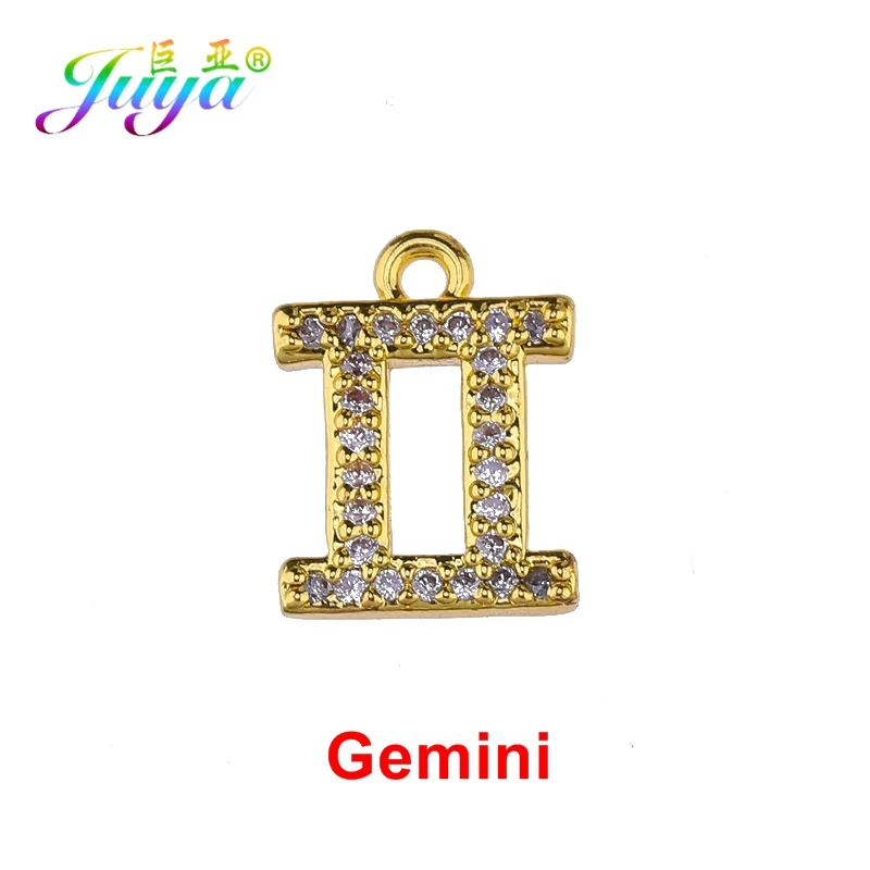 Gold Juya DIY золото/серебро 12 Знак зодиака, Созвездие Подвеска Аксессуары Подвески для женщин браслет ожерелье серьги изготовление ювелирных изделий - Окраска металла: Gold