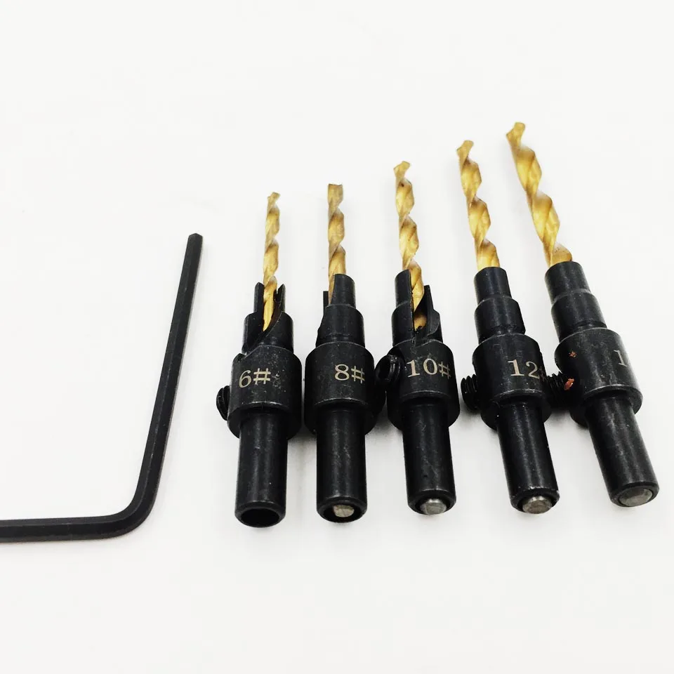 Сверла GOXAWEE из быстрорежущей стали с шестигранным хвостовиком 1/4 титановые