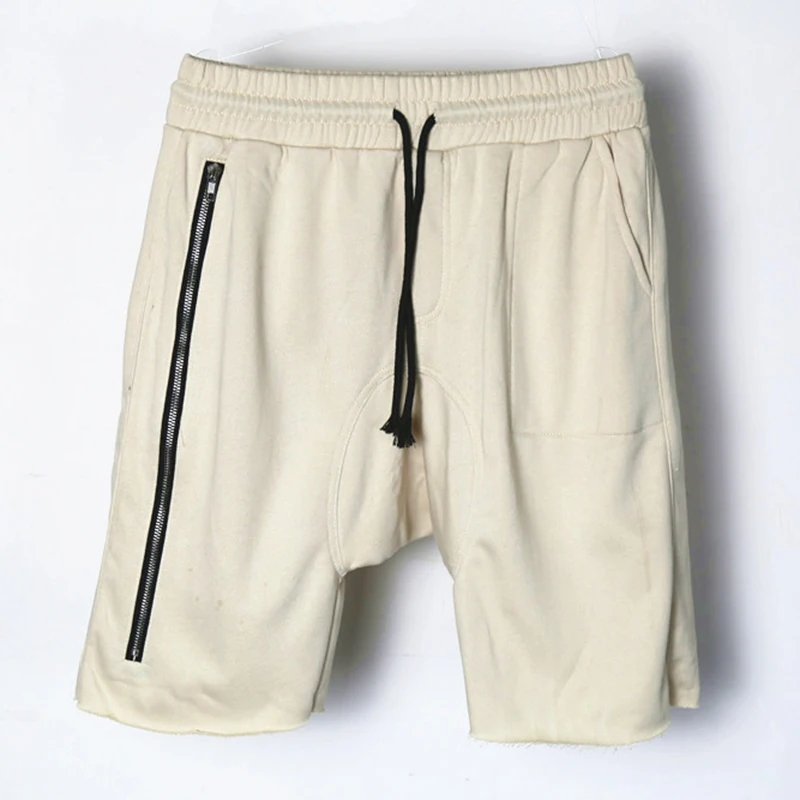 Шорты мужские с одной молнией и шаговым швом Джастин Бибер стиль хип хоп до колен