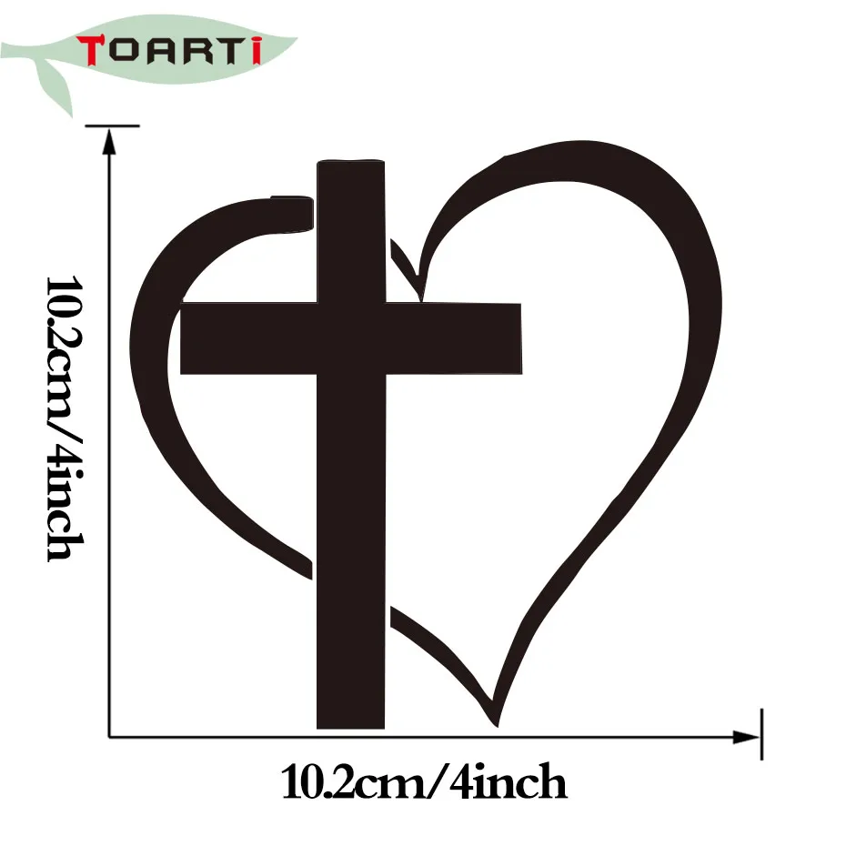 Стайлинг автомобиля крест сердце виниловая наклейка стикер окна для стенок