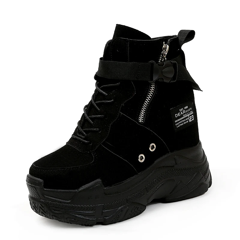 Женские кроссовки Fujin осенне зимние на толстой платформе в стиле ретро модель