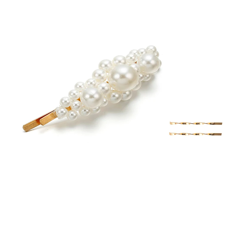 2019 New Fashion Pearl Hair Clip for Women Elegant Korean Design Snap Barrette Stick Hairpin Styling Accessories | Украшения и