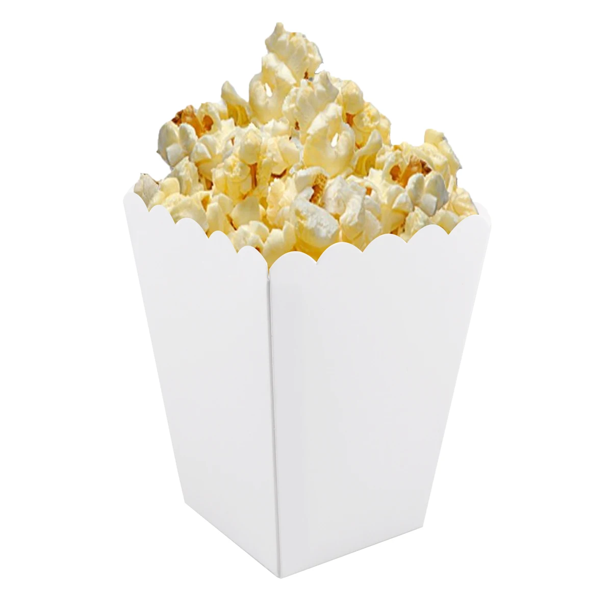 

50PCS White Durable Popcorn Box Popcorn Tub Candy Cartons for Wedding Decoration Party Supplies
