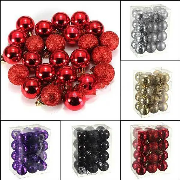 Drake 24 Pcs Candy Color Plastic Christmas Tree Jewelry Ornament Balls | Женская одежда