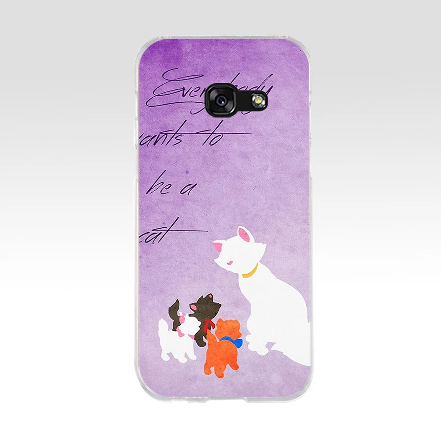 Мультяшный аристократ Marie Cats Мягкий Силиконовый ТПУ чехол для телефона Samsung a3 a5 2017