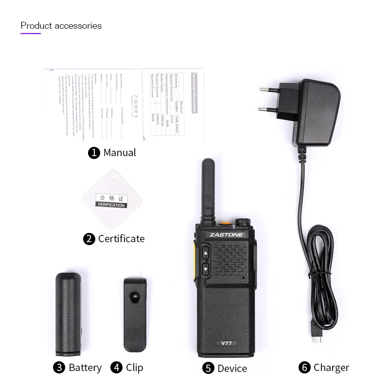 ZASTONE V77 портативная рация UHF 400 470MHz двухстороннее радио мини КВ трансивер|walkie talkie
