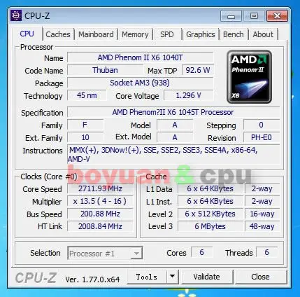 Процессор AMD Phenom II X6 1045T 1045 2,7 ГГц шестиядерный процессор HDT45TWFK6DGR Socket AM3