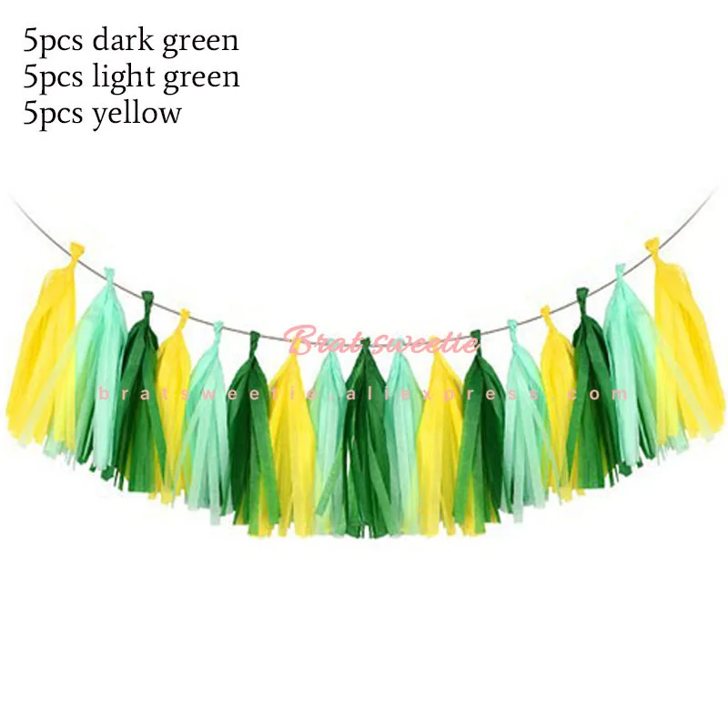 15pcs jungle tassel Динозавр вечерние воздушные шары одноразовые посуда набор «С Днем Рождения» баннер динозавр тематическая вечеринка на день рождения украшения Детские принадлежности сувениры - Цвет: 15pcs jungle tassel