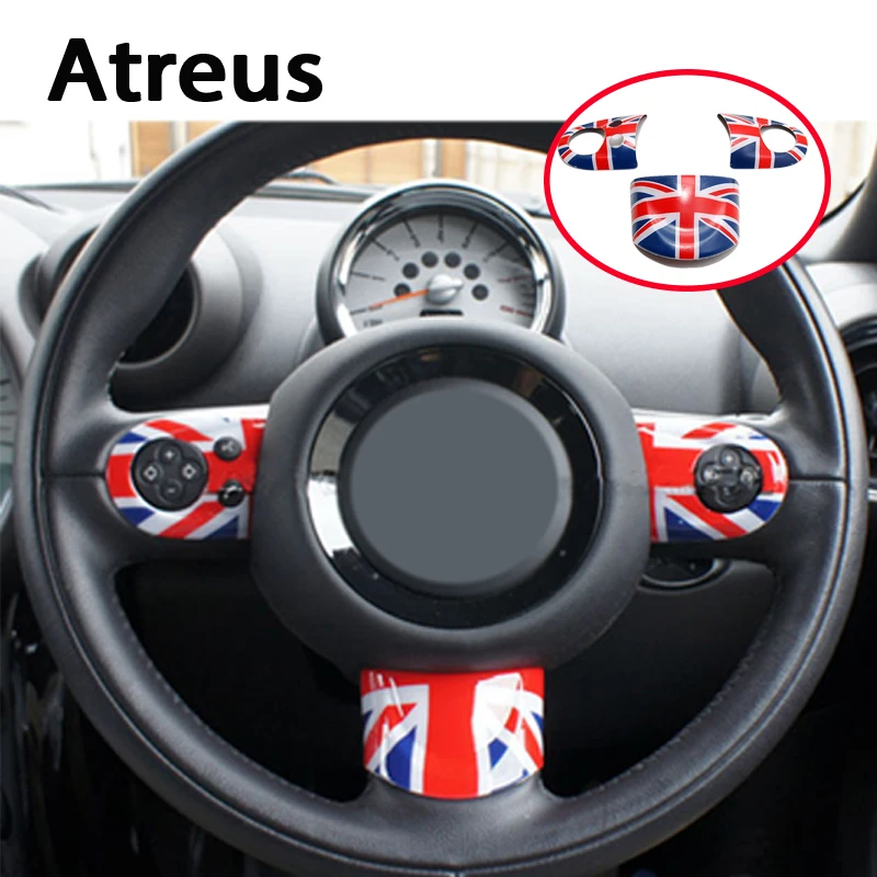 3 шт. наклейки на руль автомобиля для Mini Cooper JCW clubman R52 R55 R56 R57 R58 R59 R60 R61 F55 F56|car