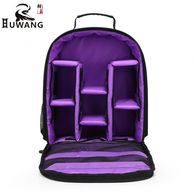 Purple Совершенно профессиональный рюкзак для цифровой зеркальной камеры, водонепроницаемая сумка для фотосъемки, передний карман, большая емкость, плащ, подарок - Цвет: Purple