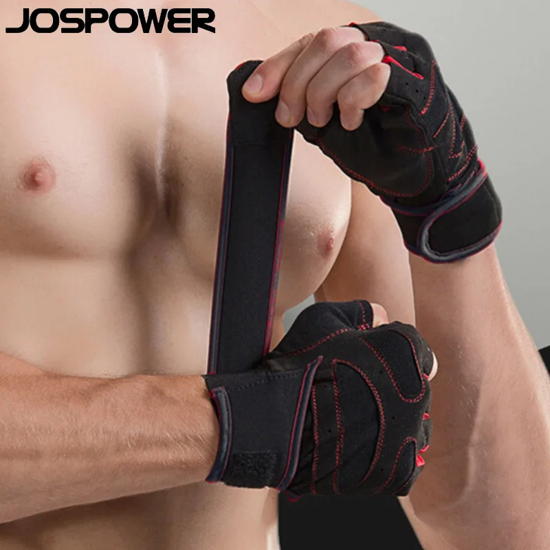 JOSPOWER летние перчатки с полупальцами спортивные для поддержки запястья Гантели