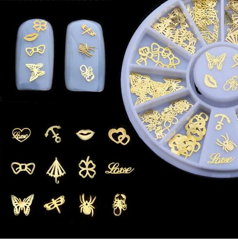 1 коробка рождественских металлических наклеек в виде усов украшения для ногтей