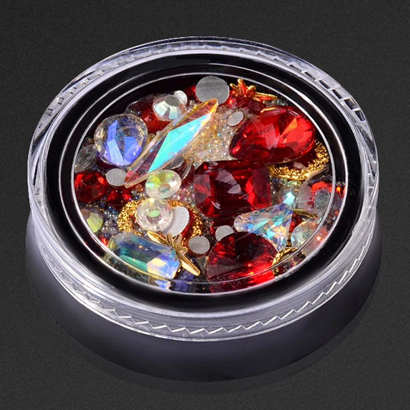 6 цветов разные размеры бусины эльфа украшения для ногтевого дизайна стразы