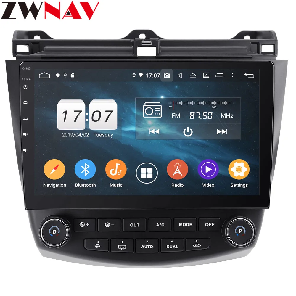 Android 9 4+ 64G DSP автомобильный без dvd-плеера gps навигация для Honda Accord 7 2003-2007 головное устройство мультимедийный плеер магнитофон