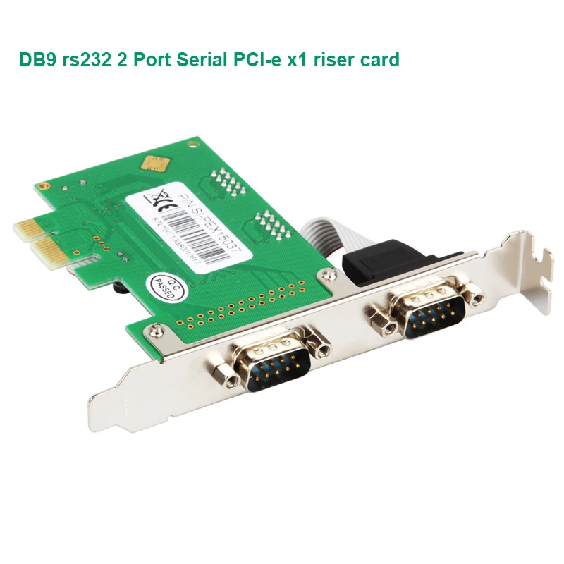 PCI e 2 Порты Последовательный rs232 db9 контроллер card 1 0x1 wch382 чип с низкий