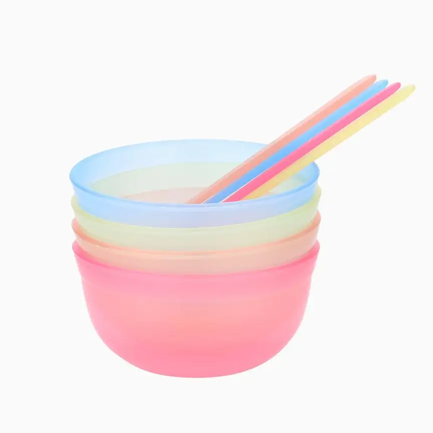 Пластик 2 в 1 DIY маска для лица щетка и чашка смешивания ложка палочка инструмент