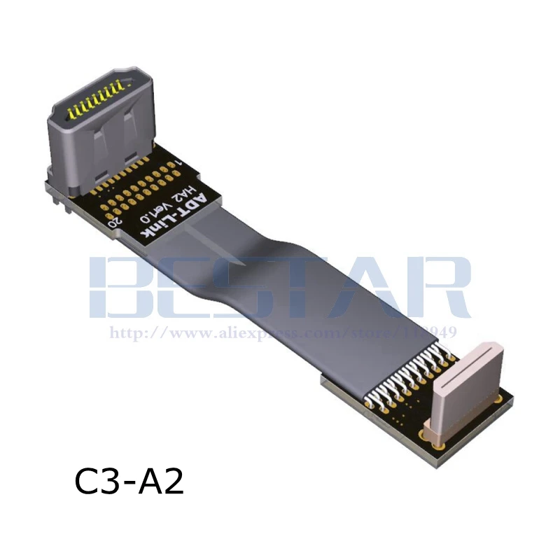 C3-A FPV Mini HDMI вниз угловой к 2 0 Тип A вверх колено мужской женский 20pin 4K 60 Гц HD плоский