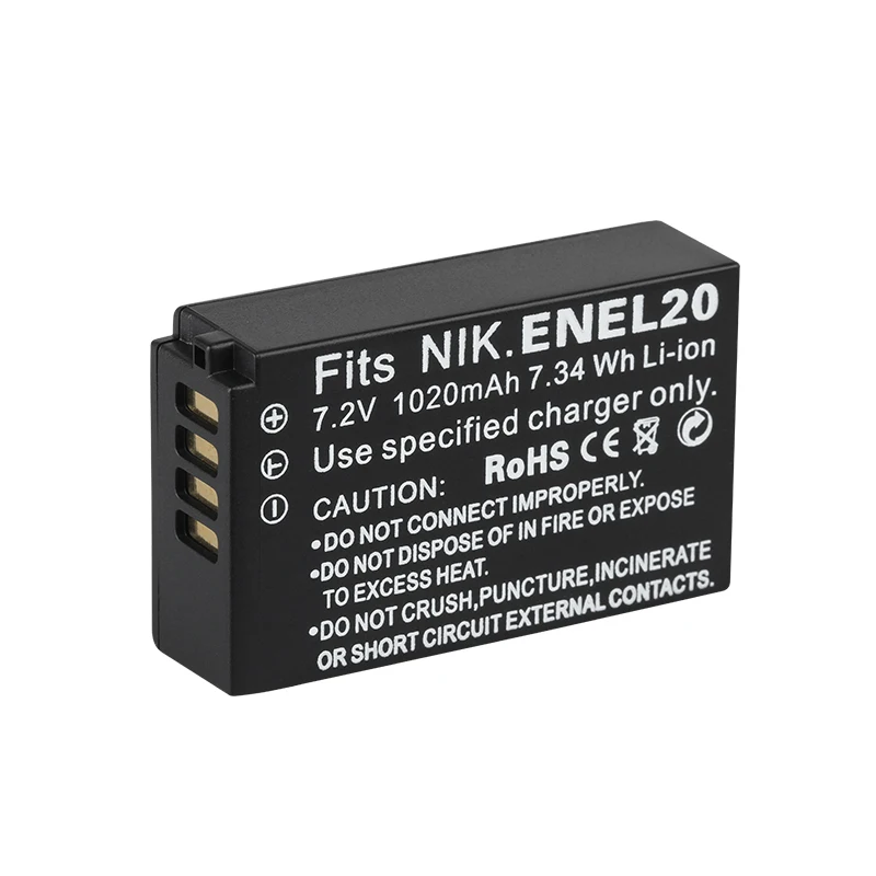 Dinto 1 шт. 1020 мАч 7 2 V EN EL20 ENEL20 RU Замена Камера Батарея для Nikon Coolpix A AW1 J1 J2 J3 S1 V1 V2 V3|battery