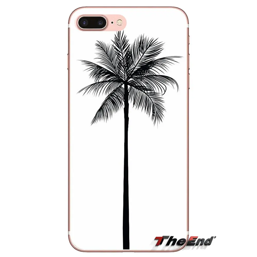 For Huawei G7 G8 P7 P8 P9 P10 P20 P30 Lite Mini Pro P Smart Plus 2017 2018 2019 Black white palm leaves trees Soft TPU Case |