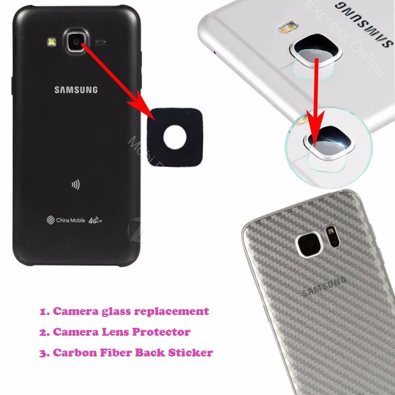 Для samsung Galaxy J5/A3/A5/J3/J7/A7/A8/A9 S7/S6/Edge Note 4/Note 5/3 S5 Камера объектив Стекло наклейка на заднюю часть запасная крышка для защиты