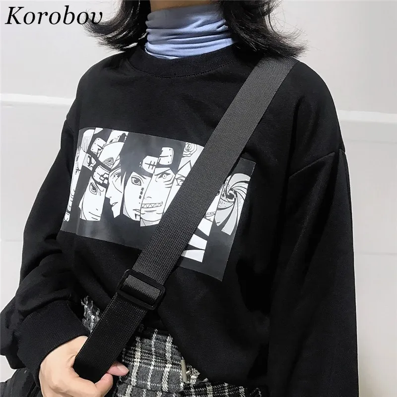 Korobov Harajuku толстовки женские мужские свободные BF японский мультфильм Флисовая