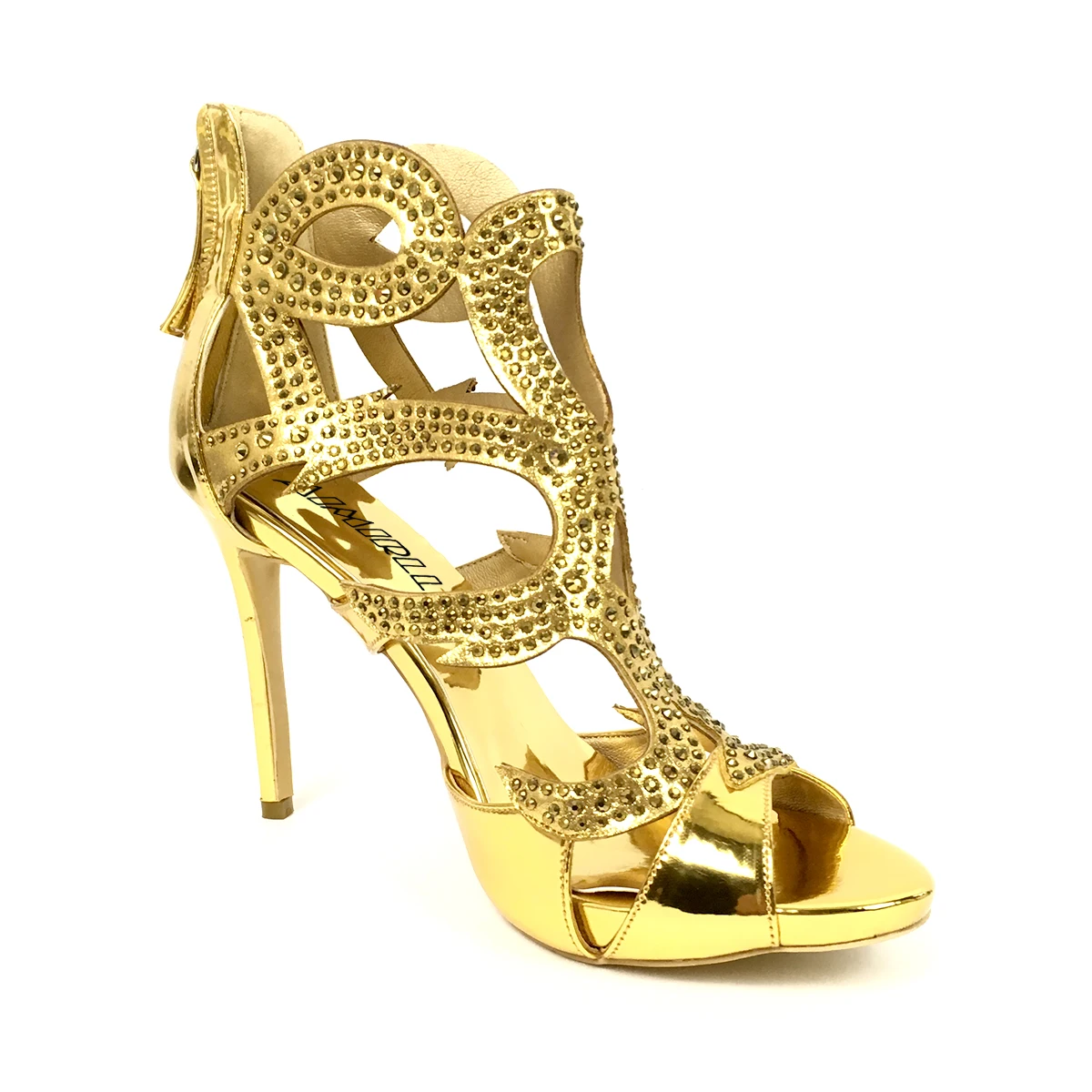 Женские туфли на высоком каблуке сандалии стразы с украшением открытым носком