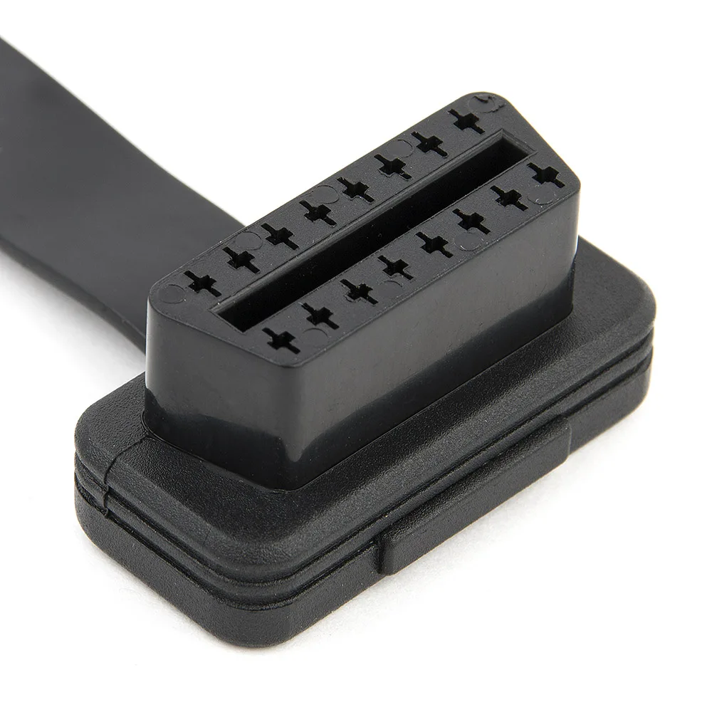 OBDII OBD2 16Pin 90 градусов угол мужчин и женщин диагностический соединитель расширителя кабеля сплиттер плоский тонкий как лапша 60 см