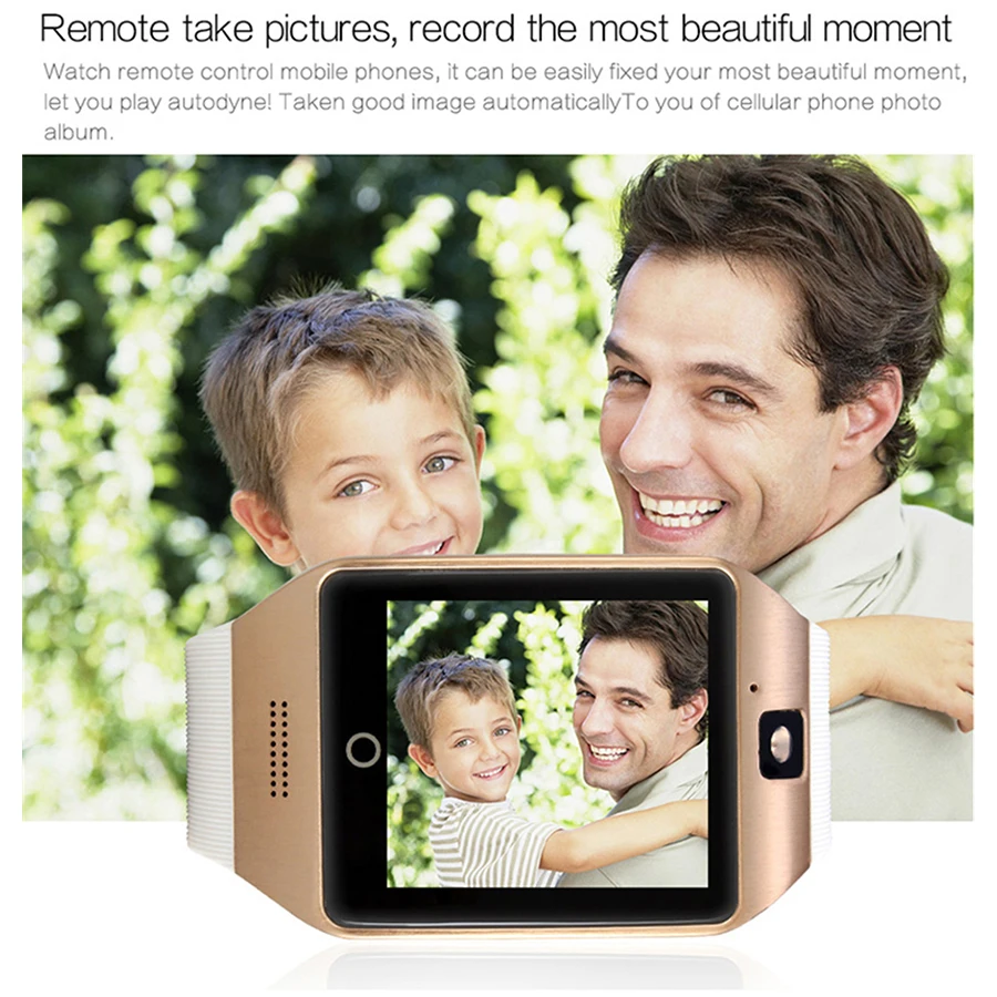 Bluetooth Smart часы qs18 с Камера Facebook WhatsApp Twitter синхронизации SMS Поддержка sim карта TF