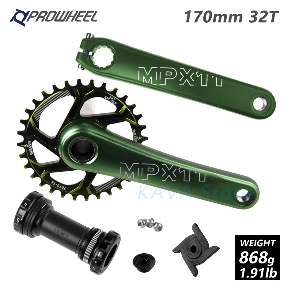 170 Green 32T and BB MTB велосипед для горного велосипеда костюм с каретка BB 170/175 мм узкая широкая цепь из колец цепь 30/32/34/36/38T Crank Звездочка для SRAM GXP - Цвет: 170 Green 32T and BB