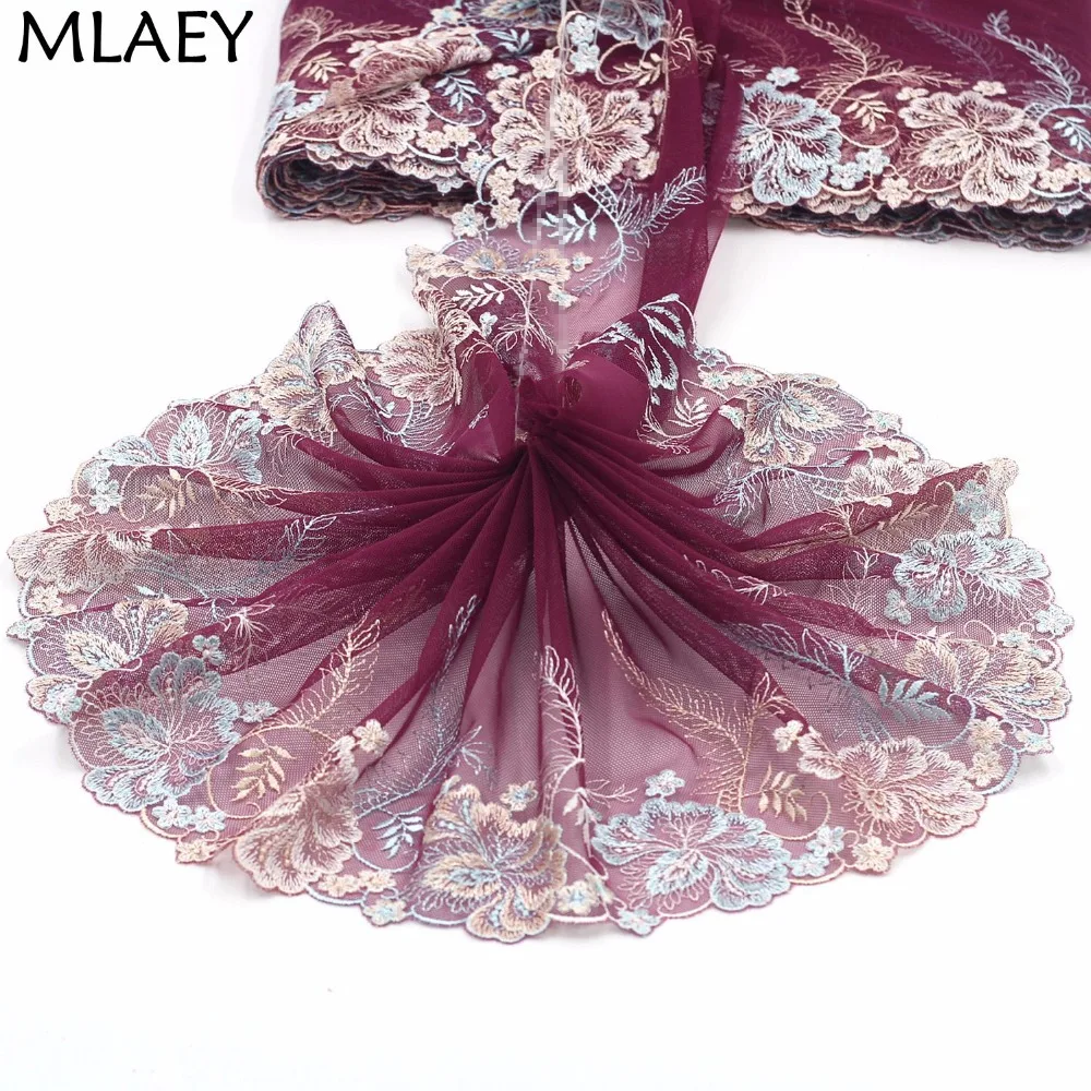 2 ярда/лот 21 см широкая вышитая Цветочная Тюлевая кружевная лента ~ французская