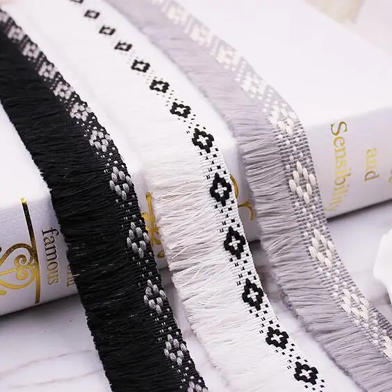 

50Yards 30mm Ethnic Style Tassel Lace Fringe Trims Ribbon Jacquard Webbing DIY Handmade Sewing Curtains Garment Accessories