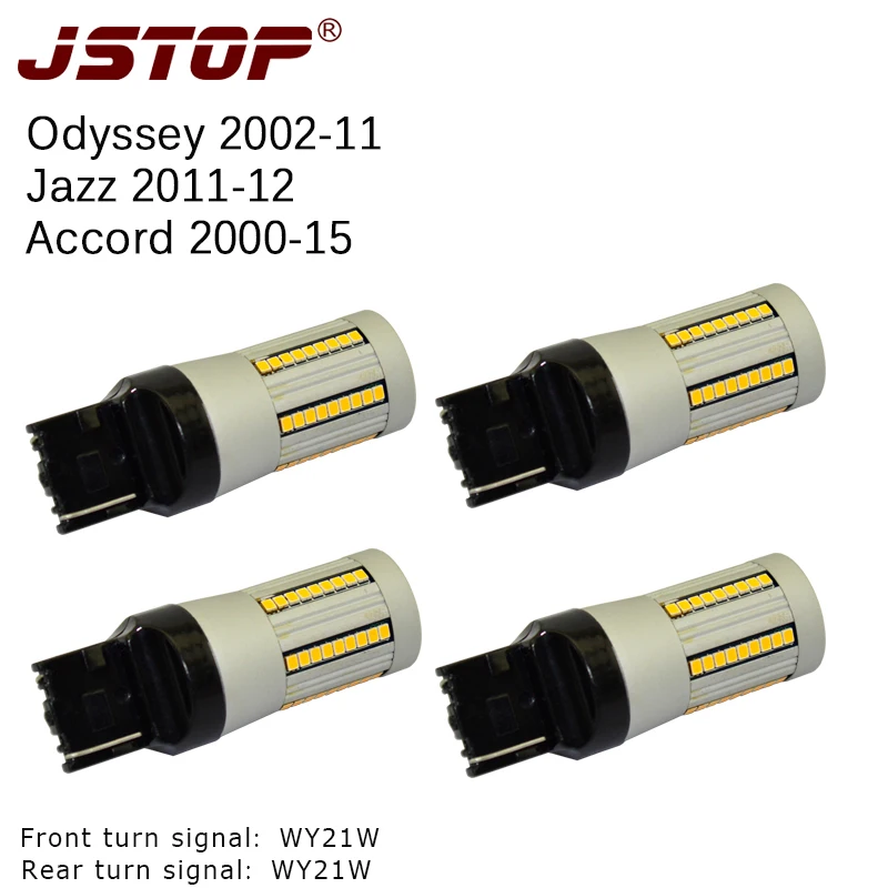 

JSTOP 4PCS/set led car lamp front Rear T20 W21W led Turn light 7440 No Hyper Flash 12-24VAC 100% No error 1156 lamp Turn Signal