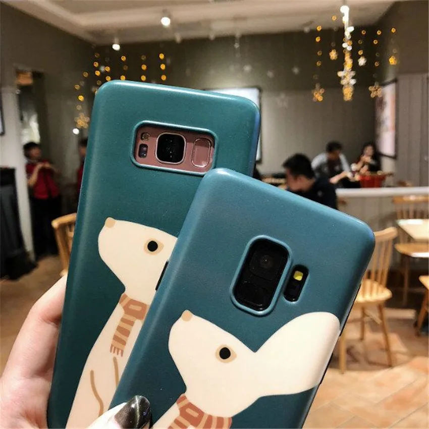 Полная задняя крышка для Samsung Galaxy S7 Edge S8 S9 Plus Note8 9 Капа Coque милый кролик в шарфе
