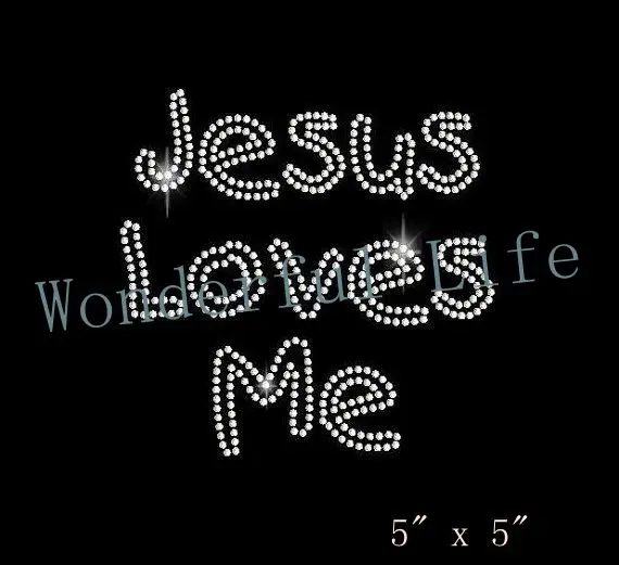 Бесплатная доставка Иисус любит меня гладить на DIY Стразы передачи 34068|rhinestone