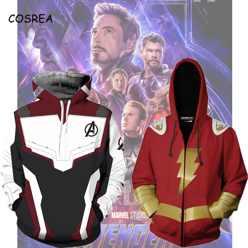 Толстовка с капюшоном Endgame свитшот для косплея супергероев костюм куртки на