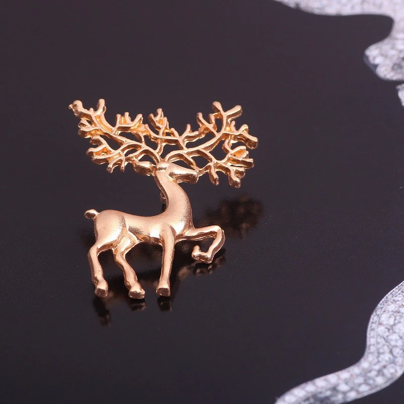 DoreenBeads 4 3x3 см значок Олень в виде животных модная Рождественская брошка Pin для