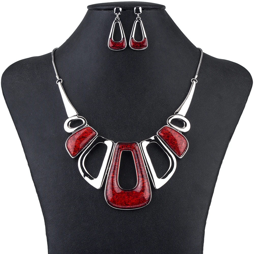 

MS1504837 High Quality Jewelry Sets Environmentally Friendly Alloy Woman's Necklace Earring Set Lead&Nickle Free Party Gifts
