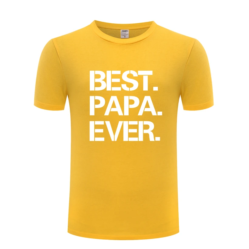 Best Papa никогда не Творческий Fathers Day Gift мужских повседневных футболок с коротким