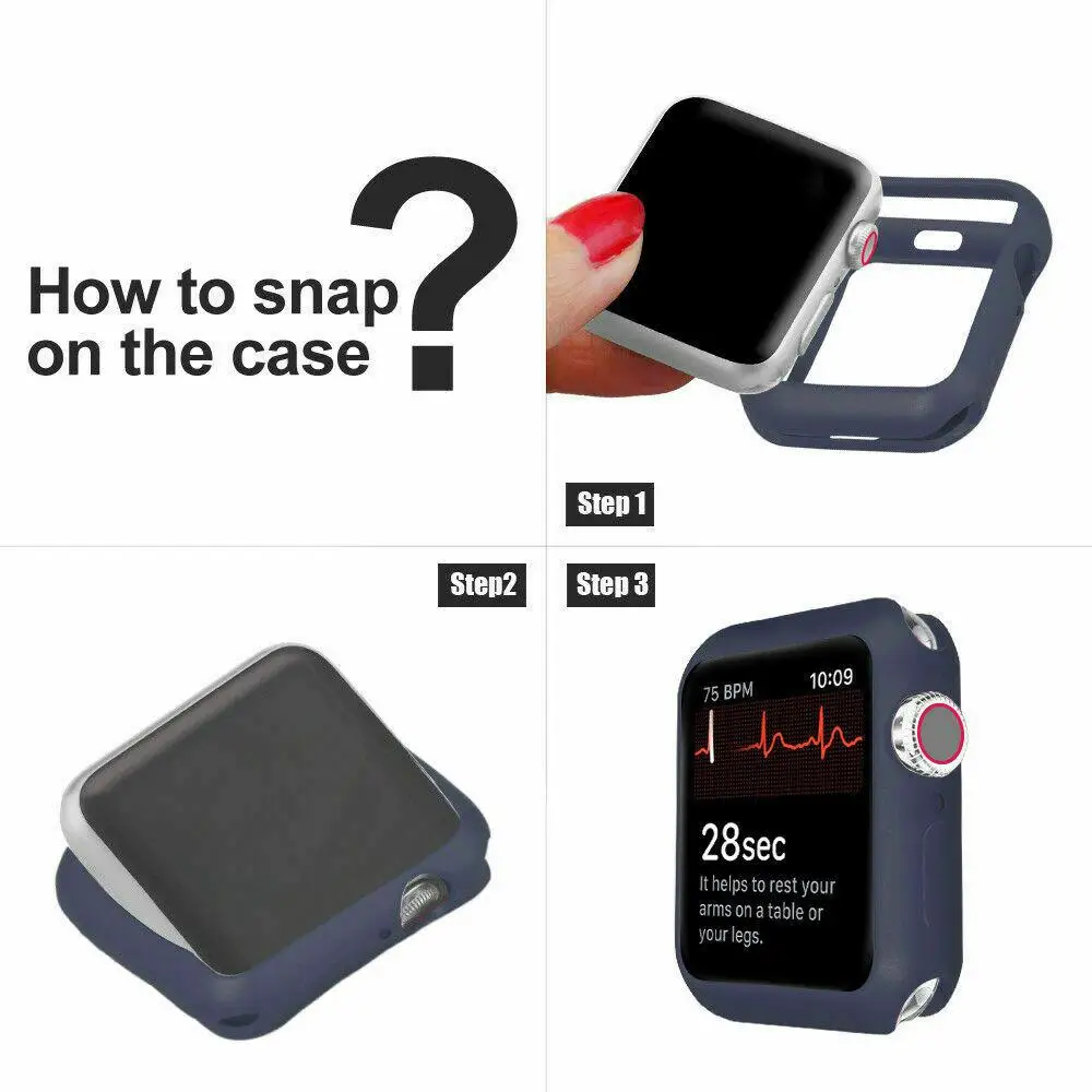 Новое поступление для наручных часов Apple Watch серии Передний Бампер Защитный силиконовый чехол с 38/40/42/44 мм Защитный чехол для APPLE Watch, версии устройства