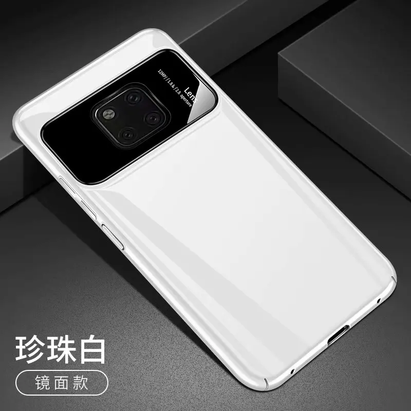 white Для huawei mate 20 Pro чехол Роскошный Матовый Жесткий ПК+ закаленное стекло защитный чехол на заднюю панель для huawei mate 20 20pro чехол для телефона - Цвет: white