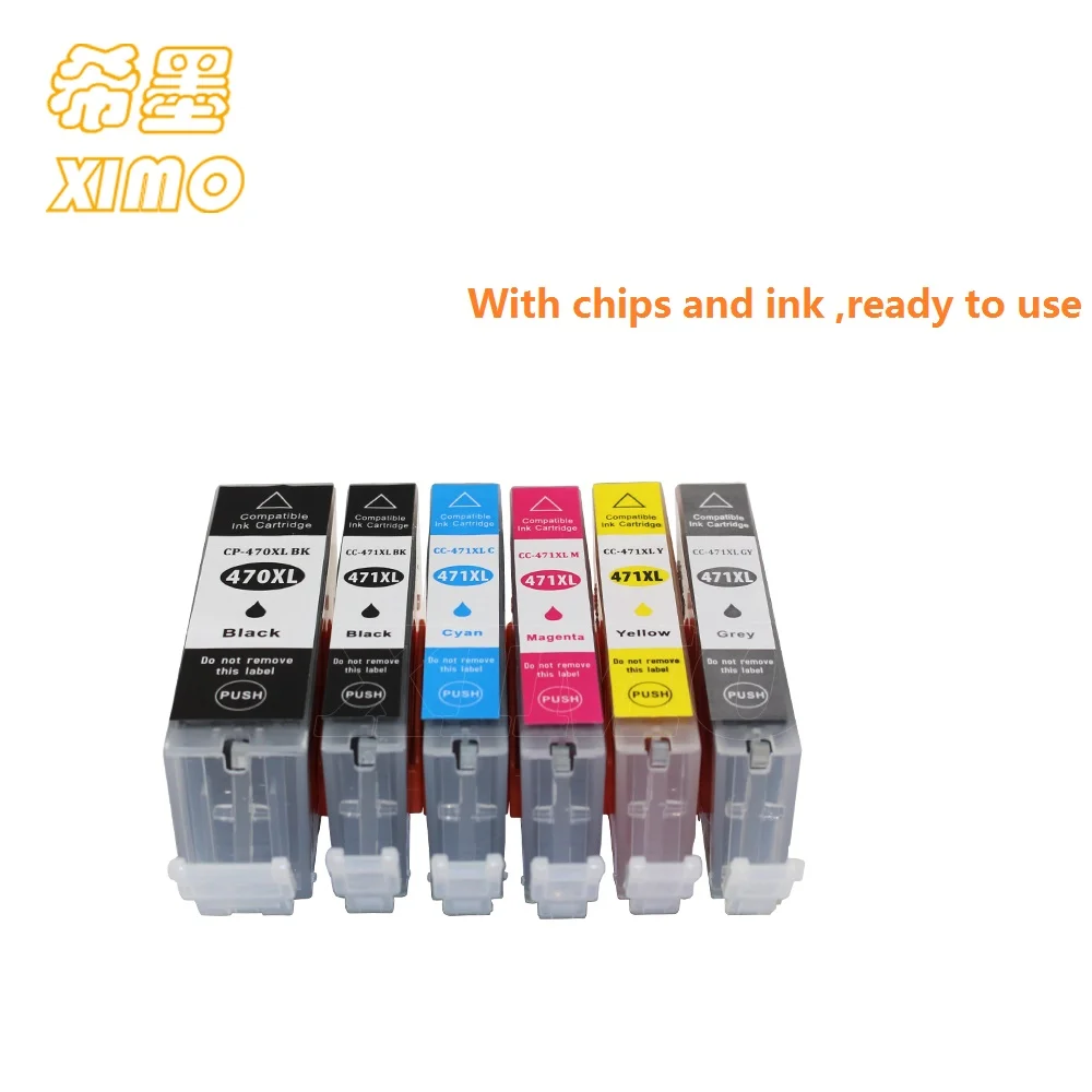 XIMO 6C PGI 470BK CLI 471 PGBK C M Y GY совместим с Canon PIXMA MG7740 распродажа|canon pixma mg7740|canon |