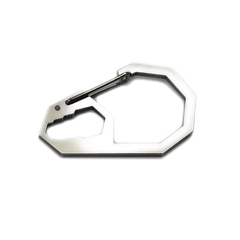 

Portable Outdoor Camping Stainless Steel Carabiner Keychain Octagonal Buckle Quick Release Hook Multi-function Tool FW201