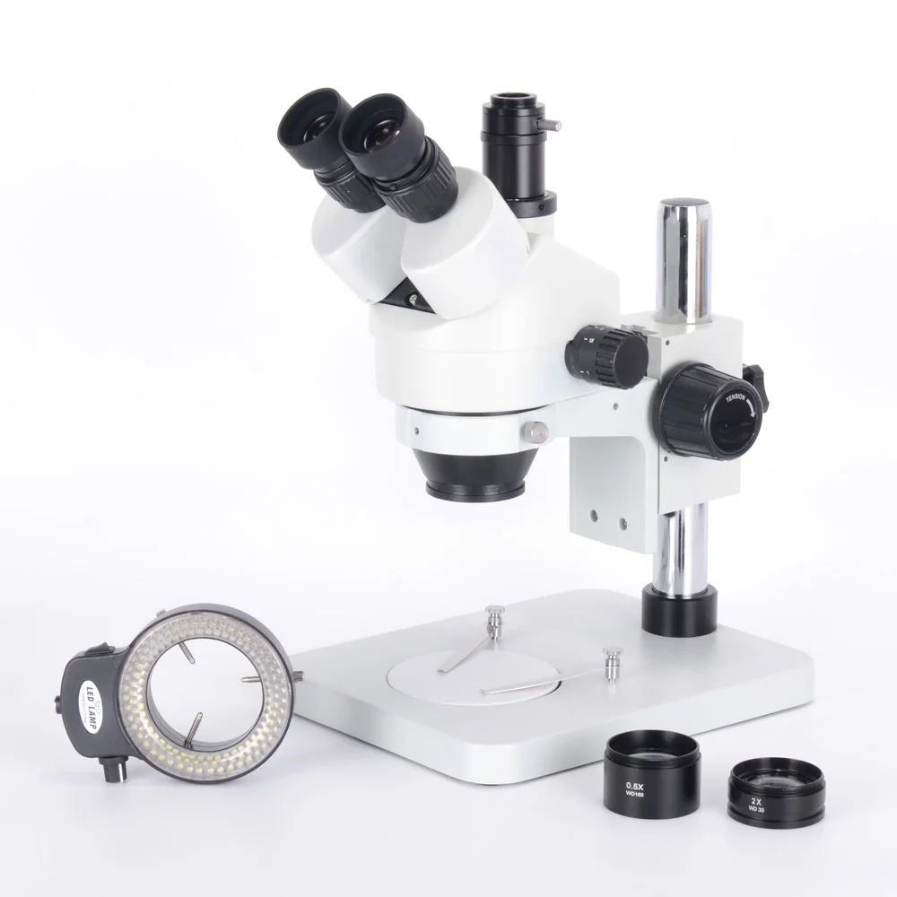 

Hayear trinocular stereo microscope Simul-focal trinocular microscope 3.5X-90X/ microscope eyepiece 0.5X Objective barlow lens