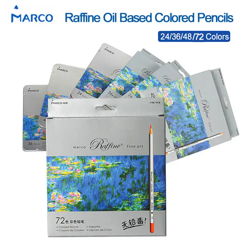 

Marco Raffine 7100 Prismacolor Fine Art Oil Colored Pencil 24/36/48/72 Colors Professional Drawing Pencils Sketch Art Supplies