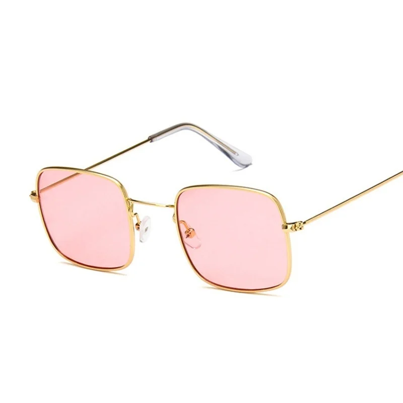 Vintage Women's Sunglasses Small Square Red Yellow Clear Lens Lady Retro Ocean Eyewear | Аксессуары для одежды