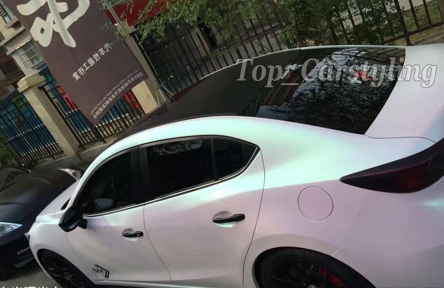 Алмазная металлическая Аврора жемчужная белая виниловая оберточная наклейка Foile